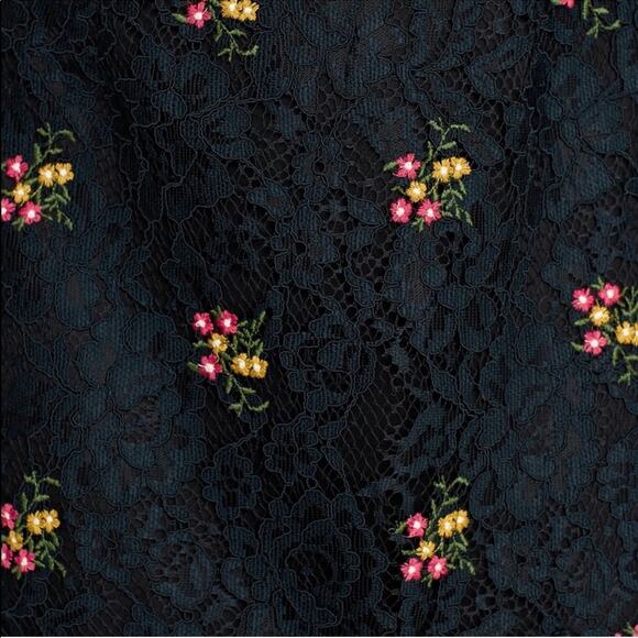 ZARA Embroidered Ruffle Hem Lace Modest Pencil Skirt Black - Picture 5 of 7